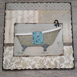 Elegant Bathtub Wall Art with Floral Accents